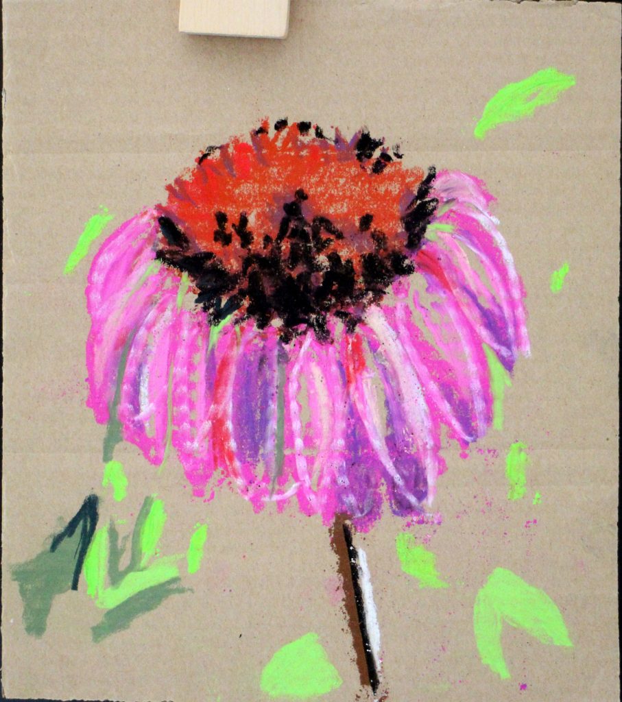 travaux d'atelier, fleur, pastel